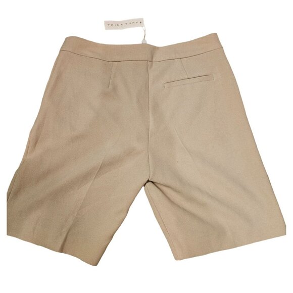 Trina Turk Women's Beige Dress Shorts Size 4 Designer Minimalist Khaki - Picture 5 of 7